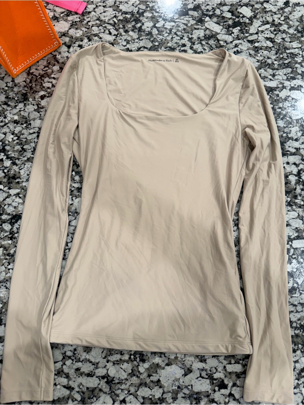 Abercrombie & Fitch Soft Matte Seamless Long Sleeve Square Neck -XS